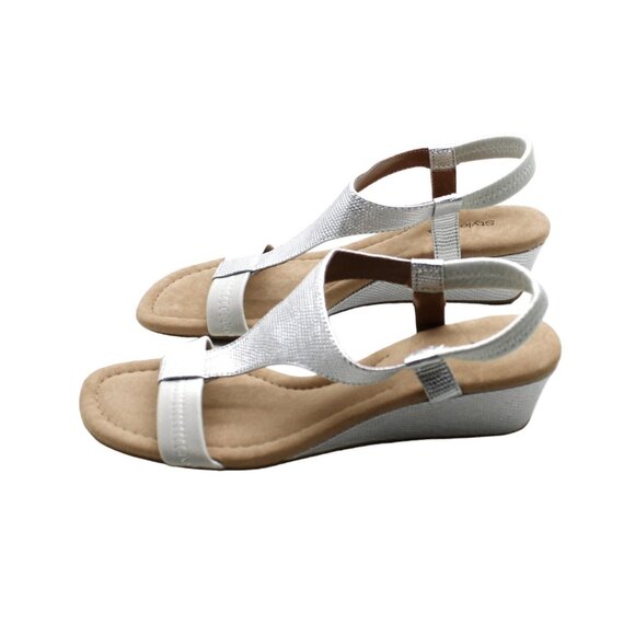 Style & Co Silver Wedge Sandals - Picture 5 of 8